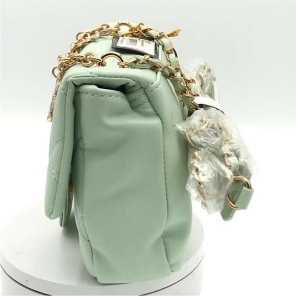 bebe Mint Green Quilted Shoulder Bag with Gold Accents - Picture 5 of 9